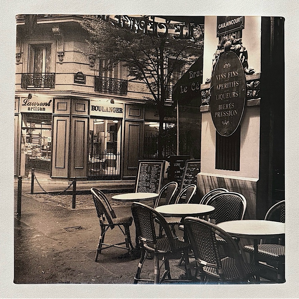 Paris France 12x12 Canvas - Wall Decor French/Parisian Cafe